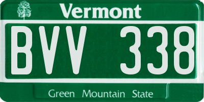 VT license plate BVV338