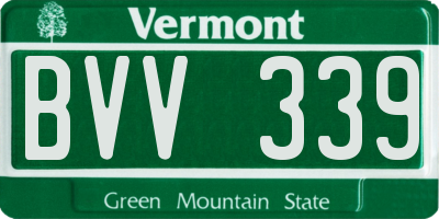 VT license plate BVV339
