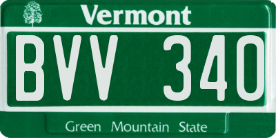 VT license plate BVV340