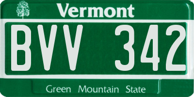 VT license plate BVV342