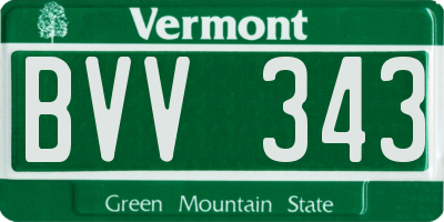 VT license plate BVV343