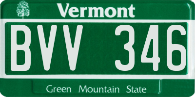 VT license plate BVV346