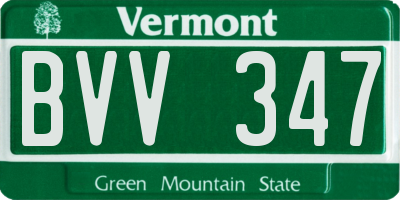 VT license plate BVV347