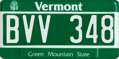 VT license plate BVV348