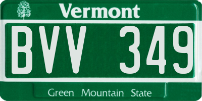 VT license plate BVV349