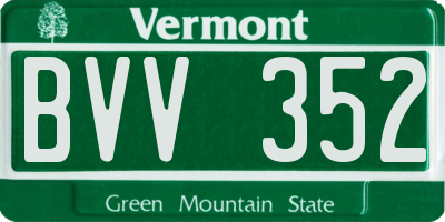 VT license plate BVV352