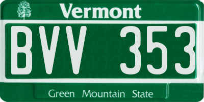 VT license plate BVV353