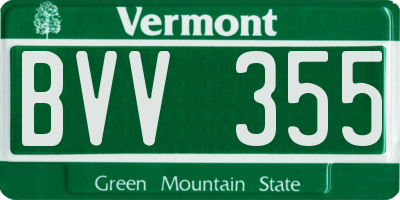 VT license plate BVV355