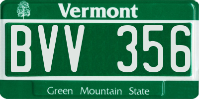 VT license plate BVV356