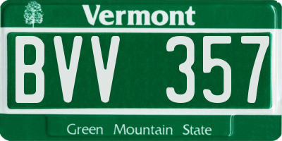 VT license plate BVV357