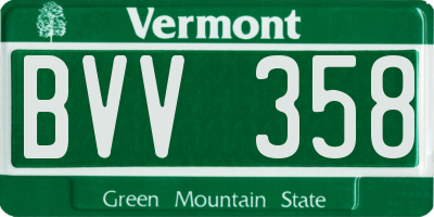 VT license plate BVV358