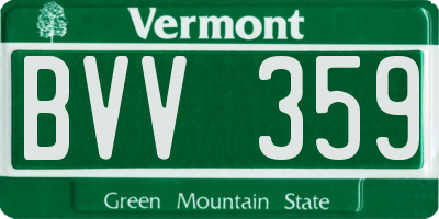 VT license plate BVV359