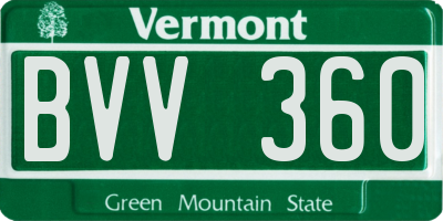 VT license plate BVV360