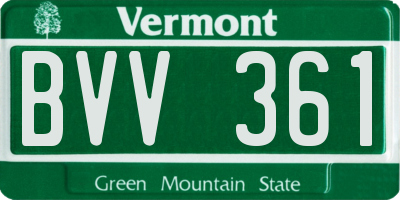 VT license plate BVV361