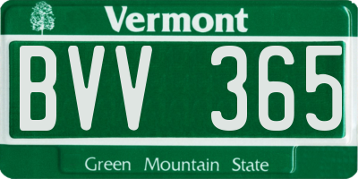 VT license plate BVV365