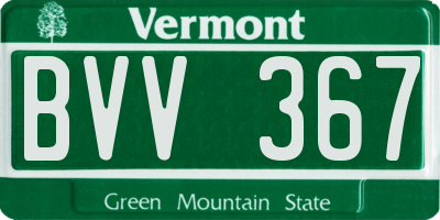VT license plate BVV367