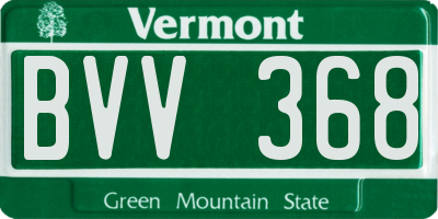 VT license plate BVV368