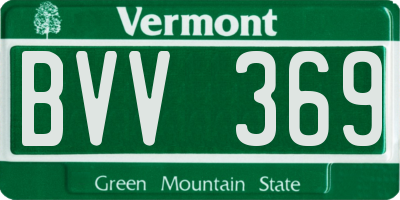 VT license plate BVV369