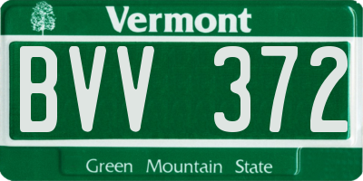VT license plate BVV372