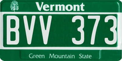 VT license plate BVV373
