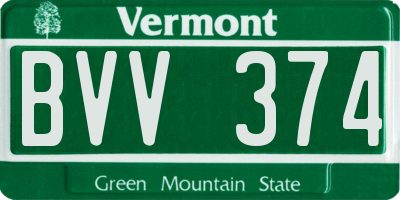 VT license plate BVV374