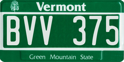 VT license plate BVV375