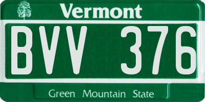 VT license plate BVV376
