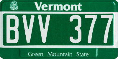 VT license plate BVV377