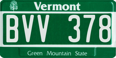 VT license plate BVV378