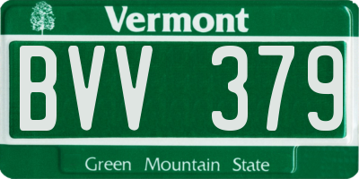 VT license plate BVV379