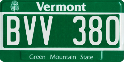 VT license plate BVV380