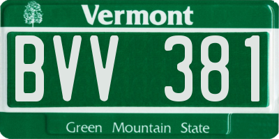 VT license plate BVV381