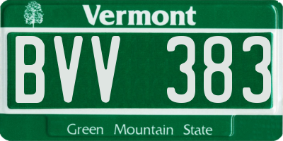VT license plate BVV383