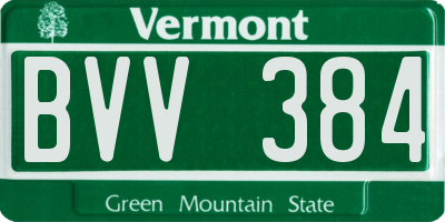 VT license plate BVV384