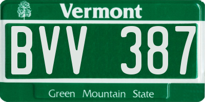VT license plate BVV387