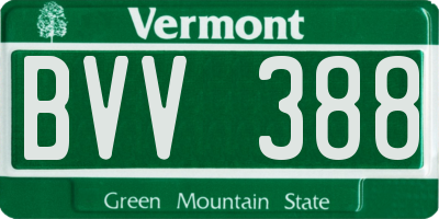 VT license plate BVV388