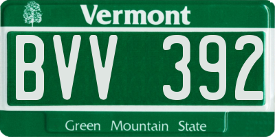 VT license plate BVV392