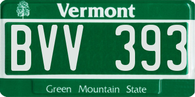 VT license plate BVV393