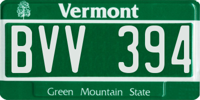 VT license plate BVV394