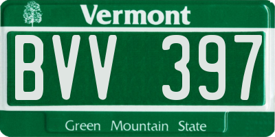 VT license plate BVV397