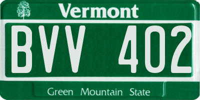 VT license plate BVV402