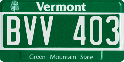 VT license plate BVV403