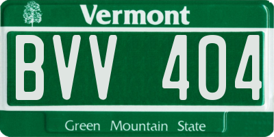 VT license plate BVV404