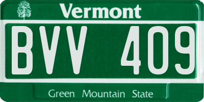 VT license plate BVV409