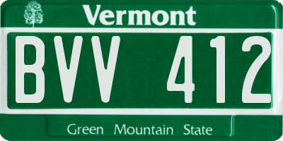 VT license plate BVV412