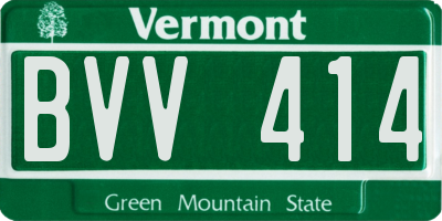 VT license plate BVV414