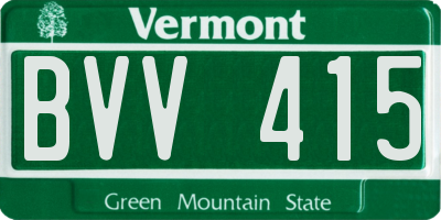 VT license plate BVV415