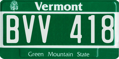VT license plate BVV418