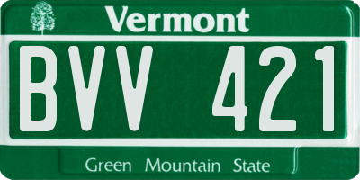 VT license plate BVV421