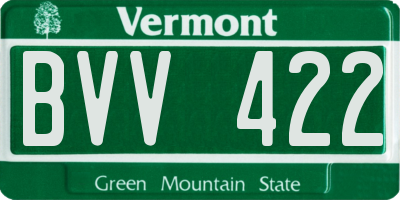 VT license plate BVV422